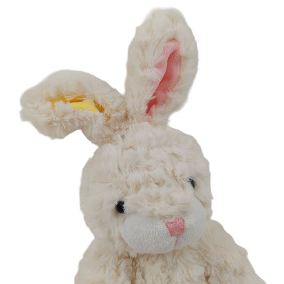 Cuddle Barn Bunny Rabbit Pink Yellow Fuzzy Stuffed Animal Plush Spring Easter - Picture 10 of 10